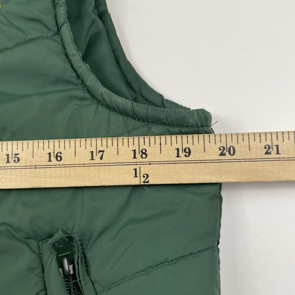 Oregon Ducks Puffer Vest Men’s M Green Full Zip Sleeveless Zip Pockets - Picture 3 of 7